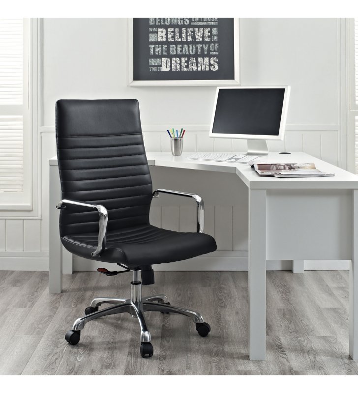 Finesse Highback Office Chair in Black - Lexmod