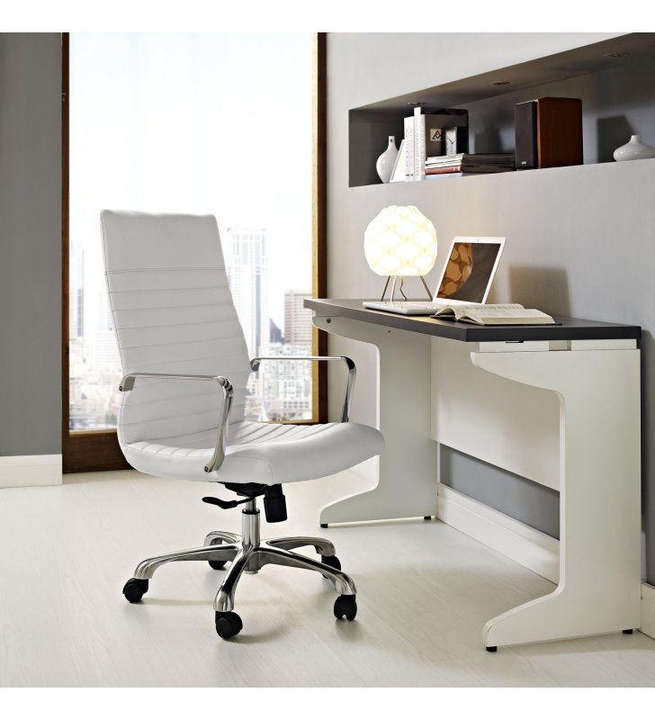 Finesse Highback Office Chair in White - Lexmod
