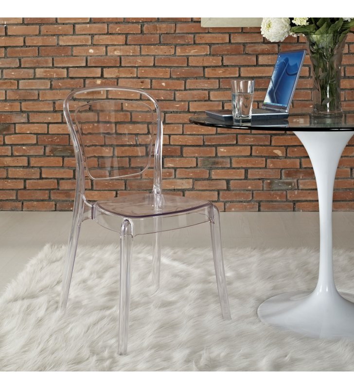 Entreat Dining Side Chair in Clear - Lexmod