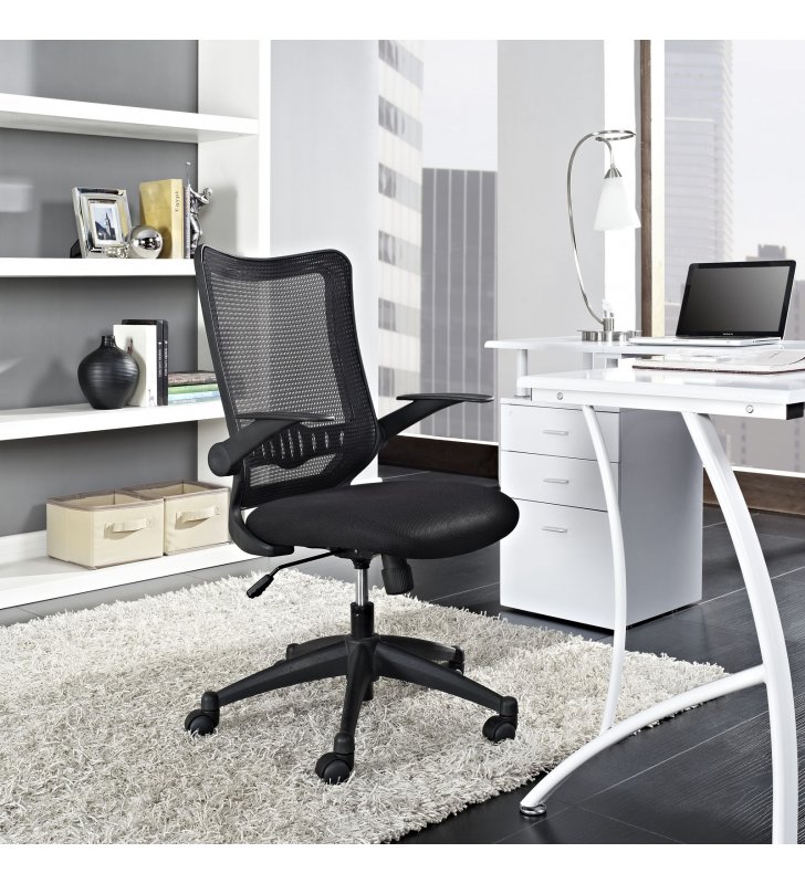 Explorer Mid Back Mesh Office Chair in Black - Lexmod