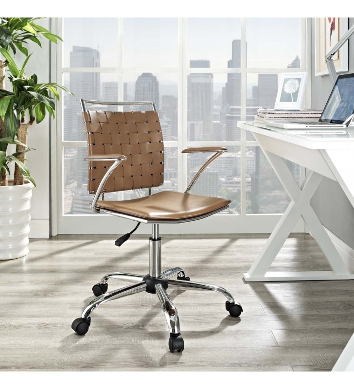 Fuse Office Chair in Tan - Lexmod