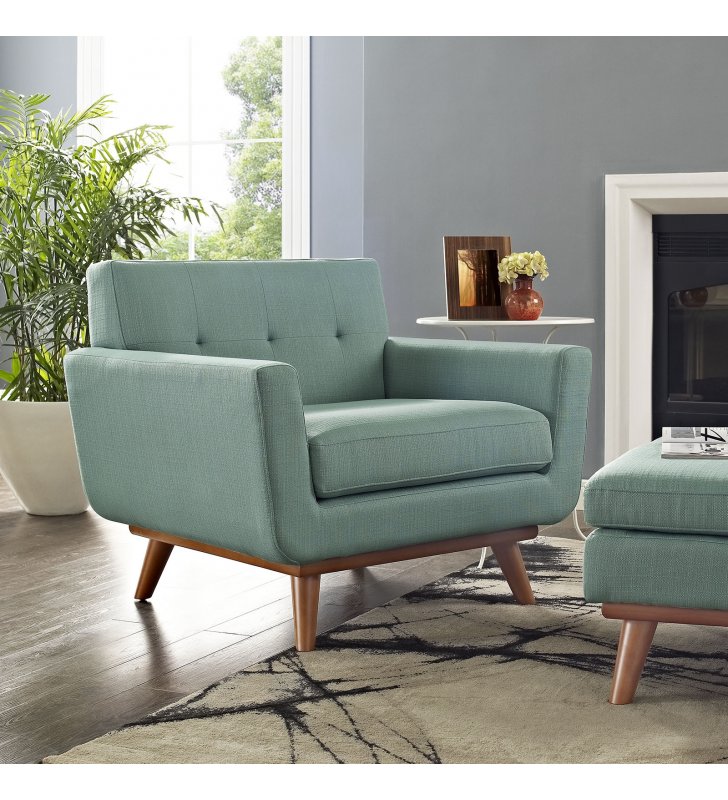 Engage Upholstered Fabric Armchair in Laguna - Lexmod