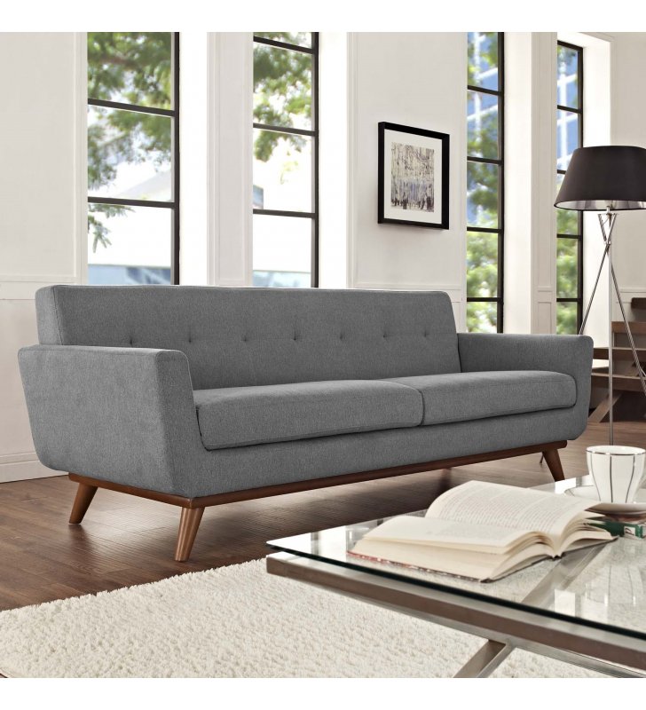 Engage Upholstered Fabric Sofa in Expectation Gray - Lexmod