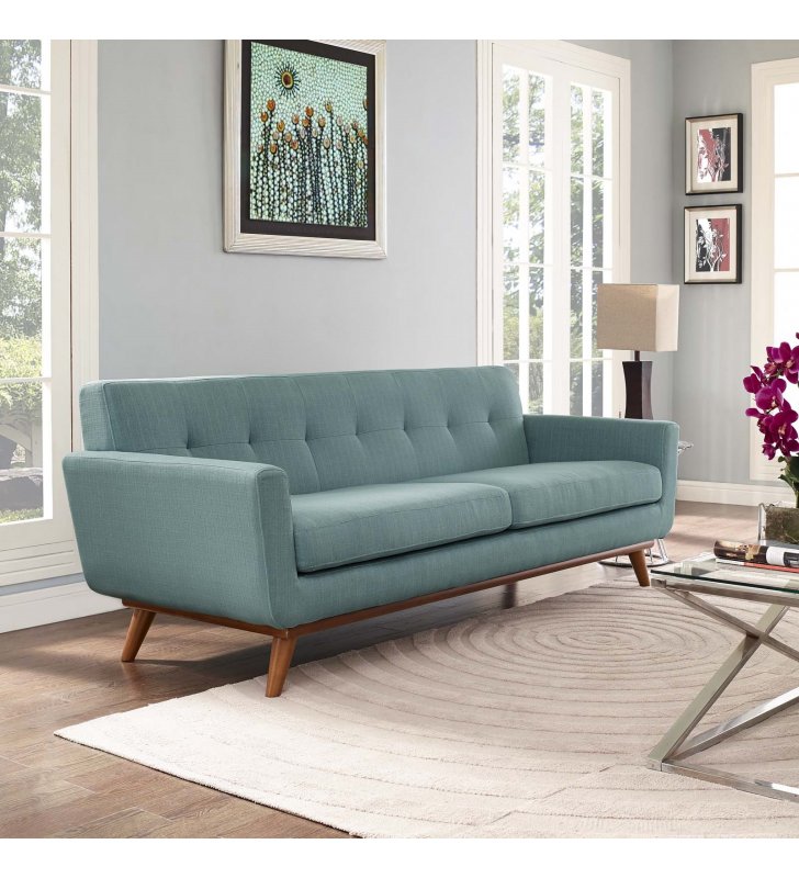 Engage Upholstered Fabric Sofa in Laguna - Lexmod
