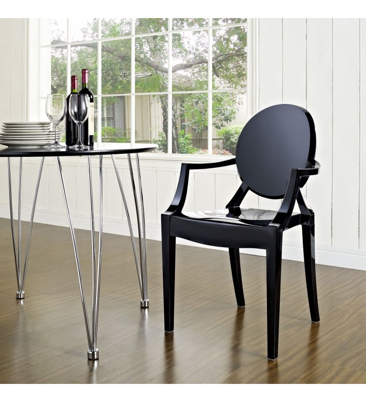 Casper Dining Armchair in Black - Lexmod