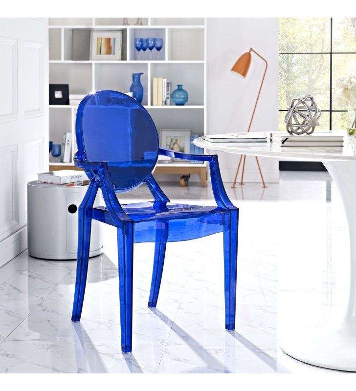 Casper Dining Armchair in Blue - Lexmod