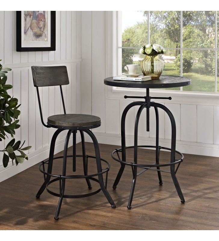 Procure Wood Bar Stool in Black - Lexmod