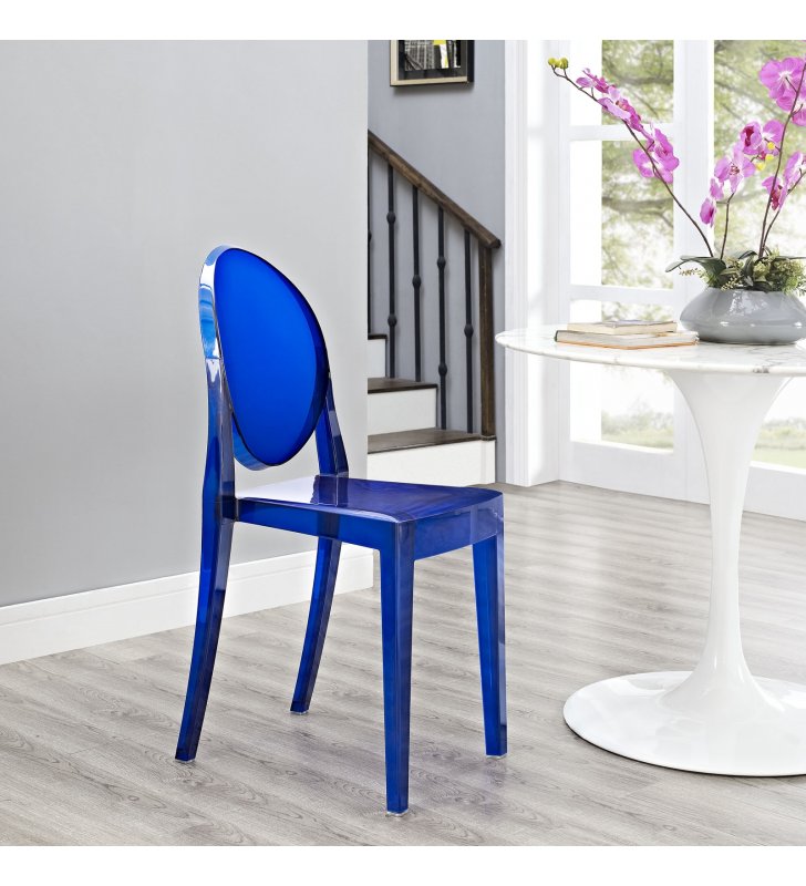 Casper Dining Side Chair in Blue - Lexmod