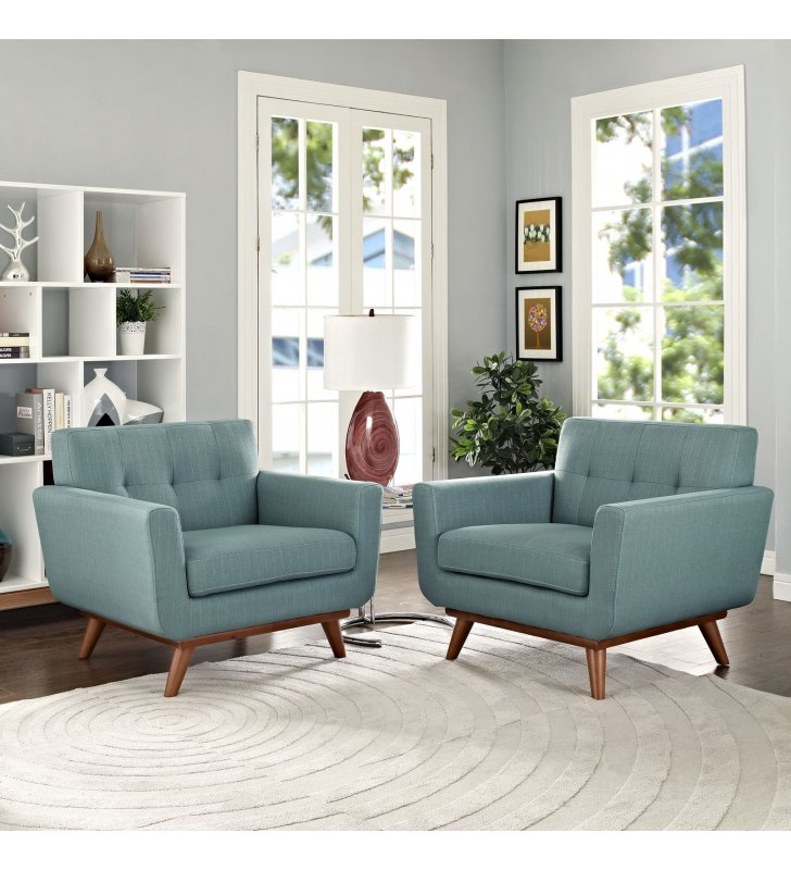 Engage Armchair Wood Set of 2 in Laguna - Lexmod