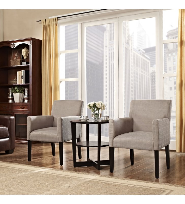 Chloe Armchair Set of 2 in Beige - Lexmod
