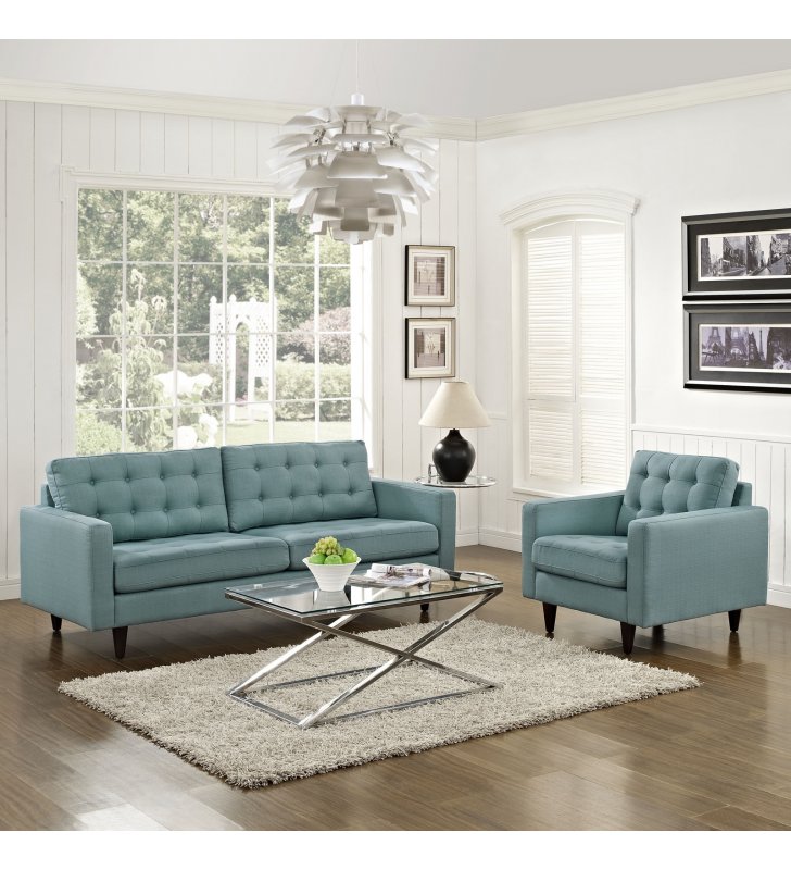 Empress Armchair and Sofa Set of 2 in Laguna - Lexmod