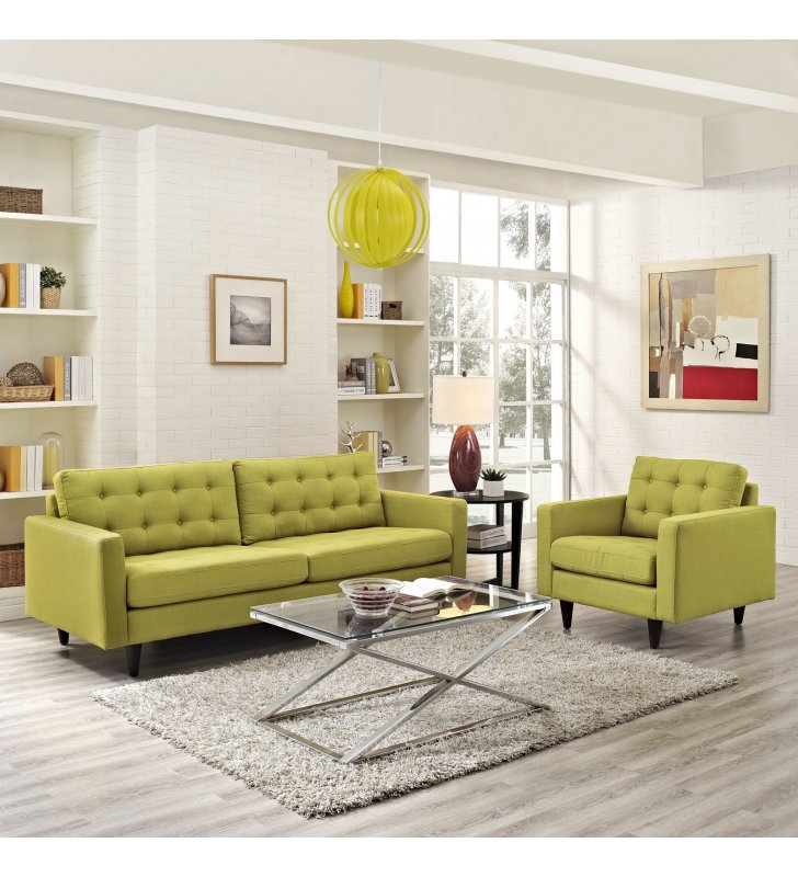 Empress Armchair and Sofa Set of 2 in Wheatgrass - Lexmod