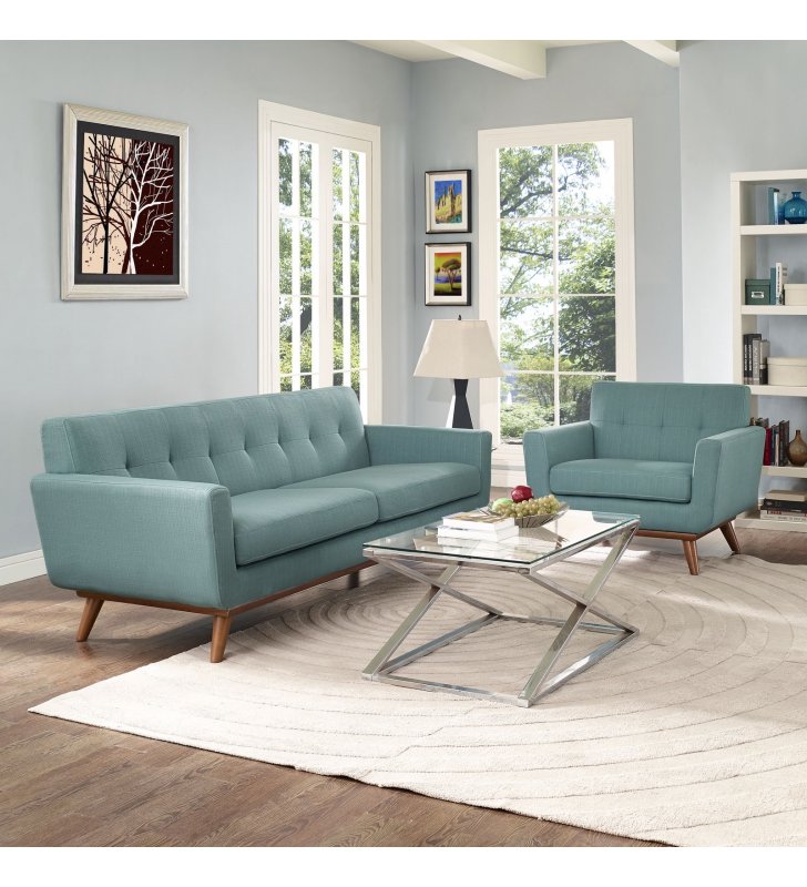 Engage Armchair and Sofa Set of 2 in Laguna - Lexmod