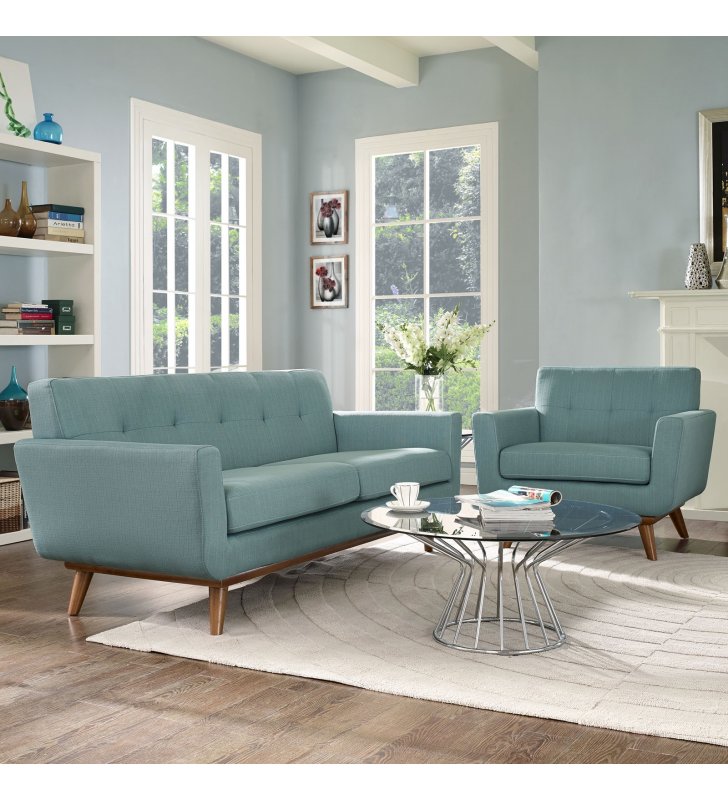 Engage Armchair and Loveseat Set of 2 in Laguna - Lexmod