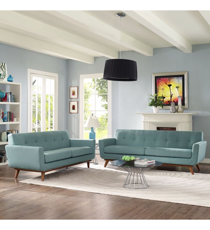 Engage Loveseat and Sofa Set of 2 in Laguna - Lexmod