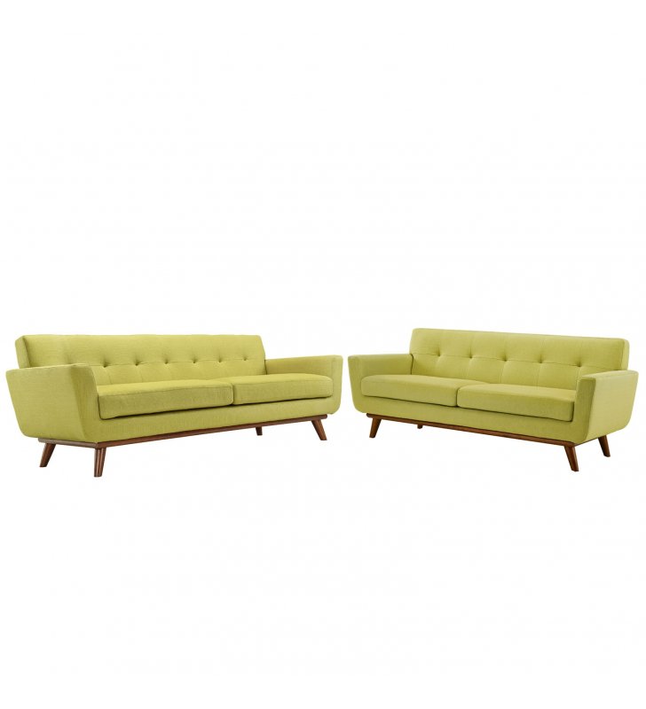 Engage Loveseat and Sofa Set of 2 in Wheat - Lexmod