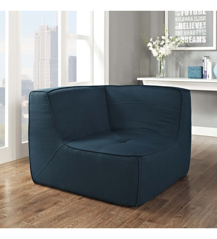 Align Upholstered Fabric Corner Sofa in Azure - Lexmod