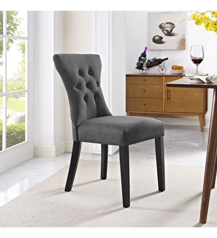 Silhouette Dining Side Chair in Gray - Lexmod