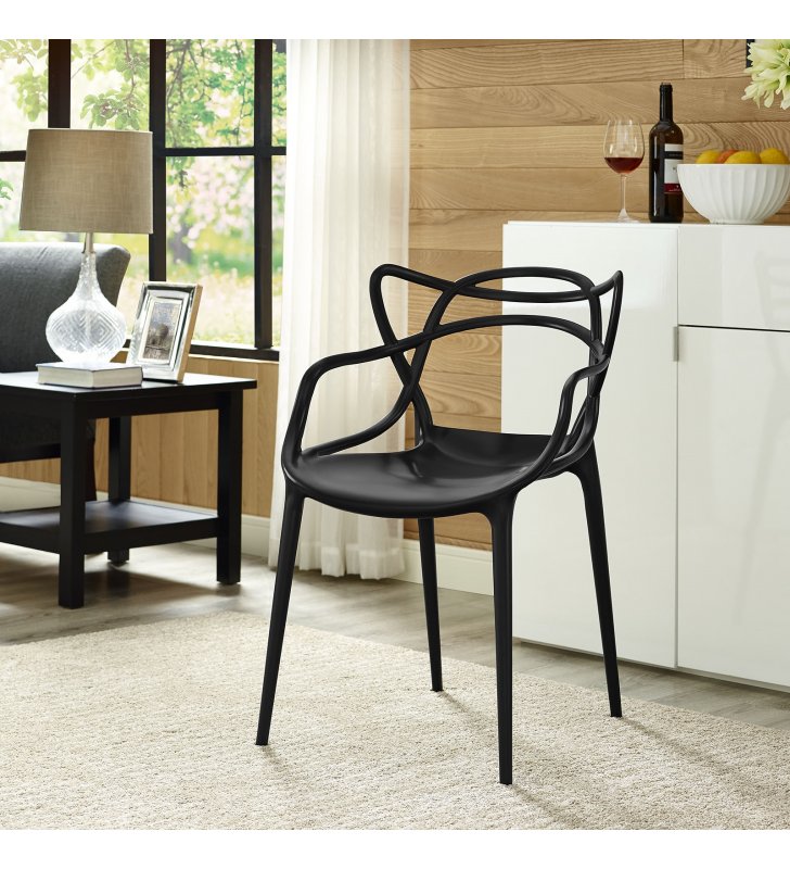 Entangled Dining Armchair in Black - Lexmod