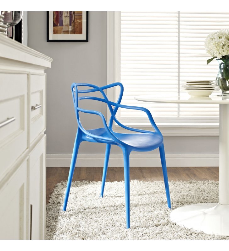 Entangled Dining Armchair in Blue - Lexmod