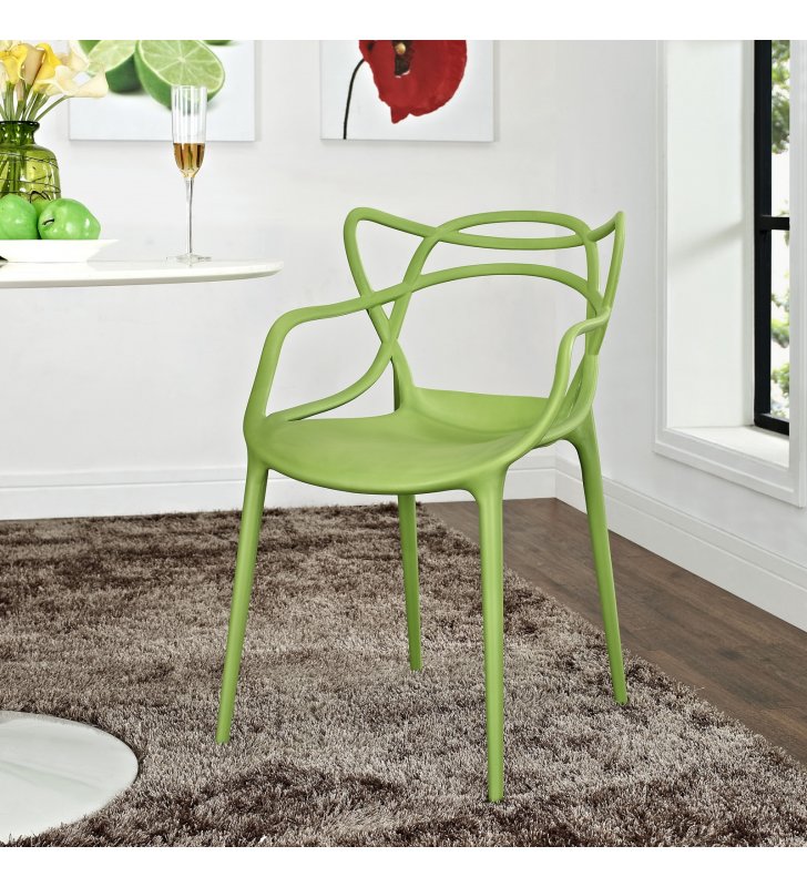 Entangled Dining Armchair in Green - Lexmod