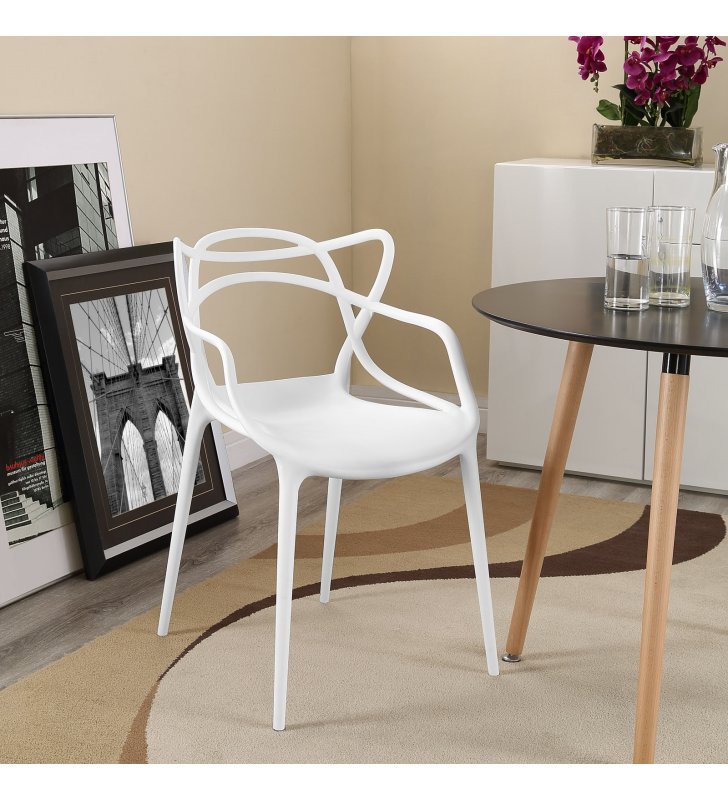 Entangled Dining Armchair in White - Lexmod