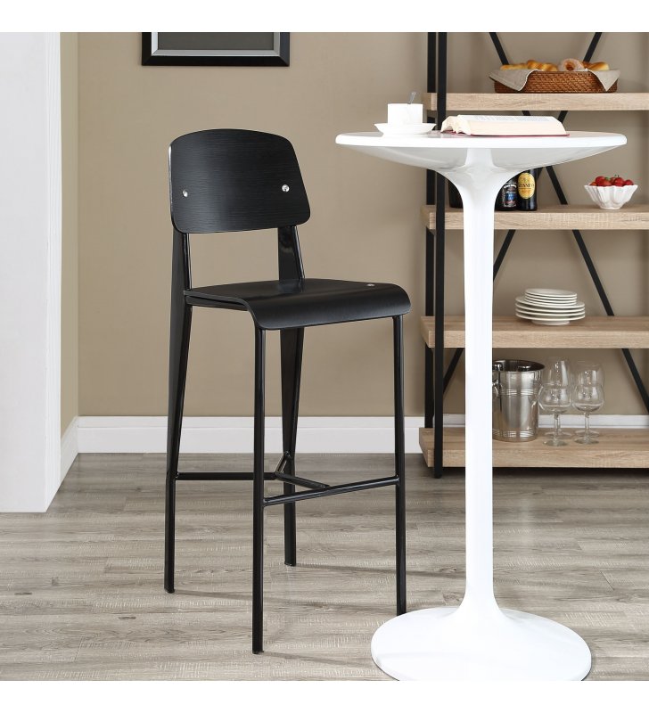 Cabin Bar Stool in Black Black - Lexmod