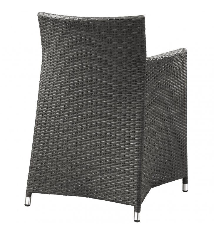Junction Dining Outdoor Patio Armchair in Brown White - Lexmod