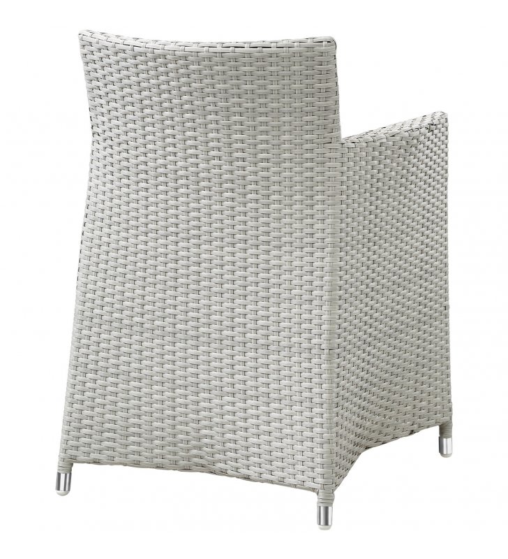 Junction Dining Outdoor Patio Armchair in Gray White - Lexmod