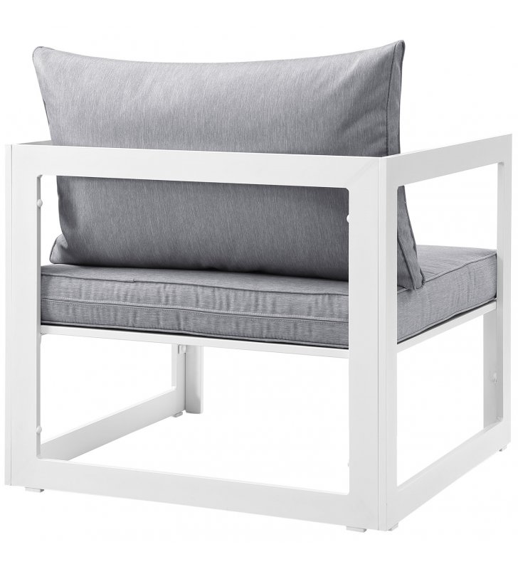 Fortuna Outdoor Patio Armchair in White Gray - Lexmod