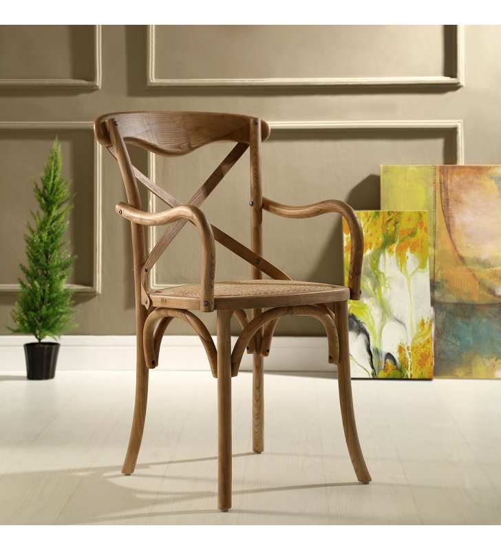 Gear Dining Armchair in Walnut - Lexmod
