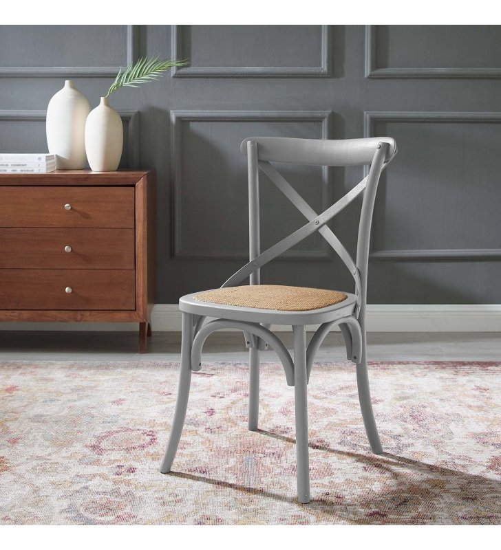 Gear Dining Side Chair in Light Gray - Lexmod