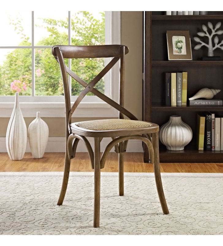 Gear Dining Side Chair in Walnut - Lexmod