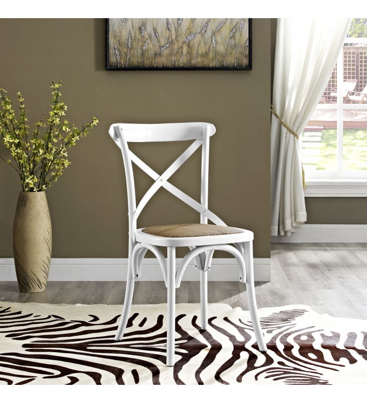 Gear Dining Side Chair in White - Lexmod