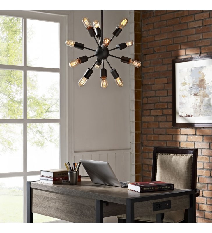 Spectrum Metal Chandelier in Black - Lexmod