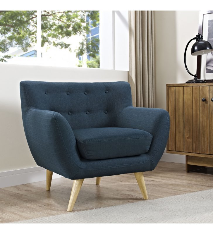 Remark Upholstered Fabric Armchair in Azure - Lexmod