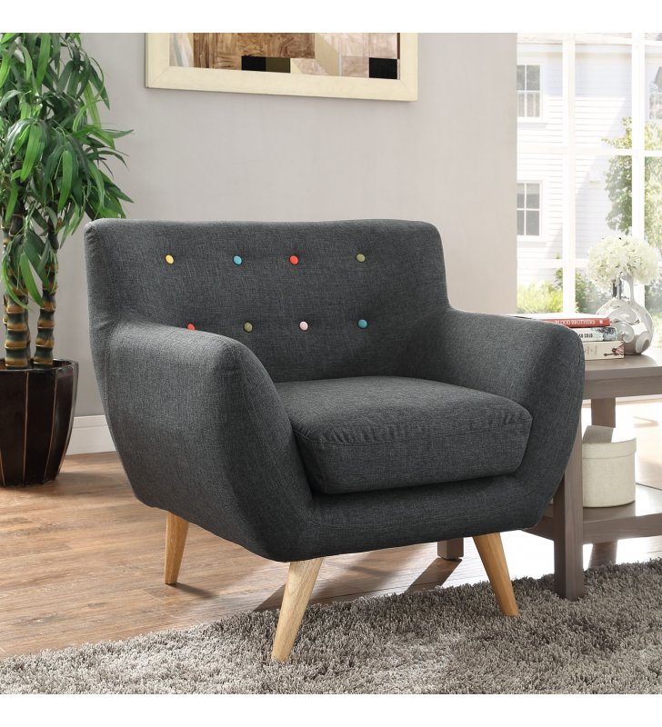 Remark Upholstered Fabric Armchair in Gray - Lexmod