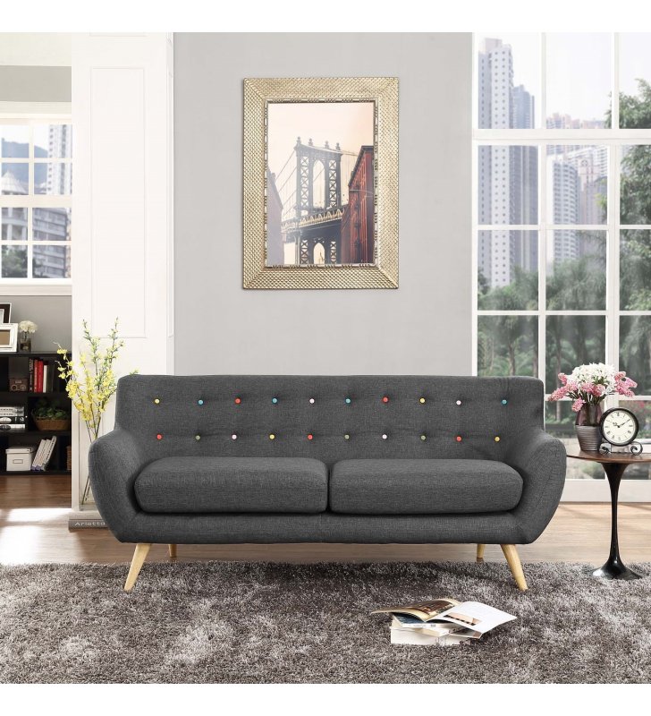 Remark Upholstered Fabric Sofa in Gray - Lexmod