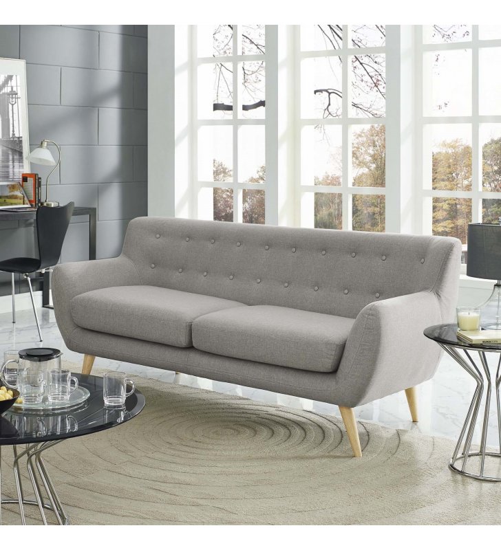 Remark Upholstered Fabric Sofa in Light Gray - Lexmod