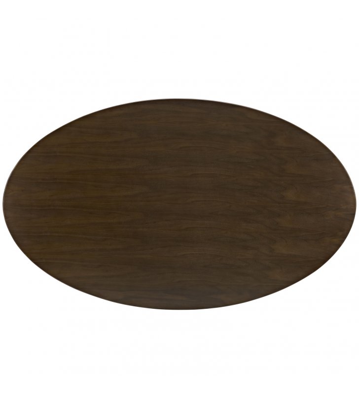 Lippa 78" Oval Wood Dining Table in Walnut - Lexmod