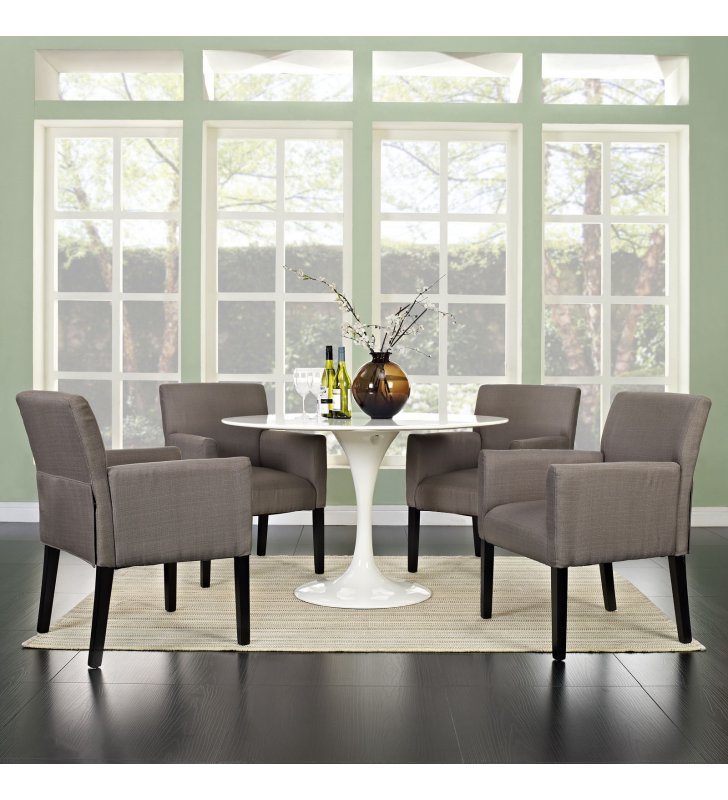 Chloe Armchair Set of 4 in Gray - Lexmod