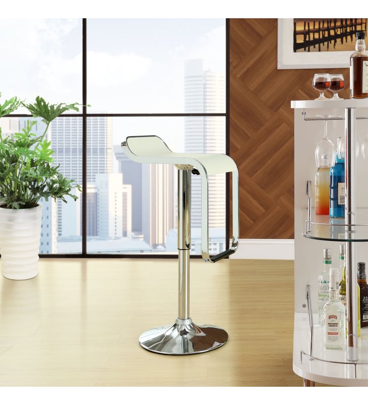 LEM Vinyl Bar Stool in White - Lexmod
