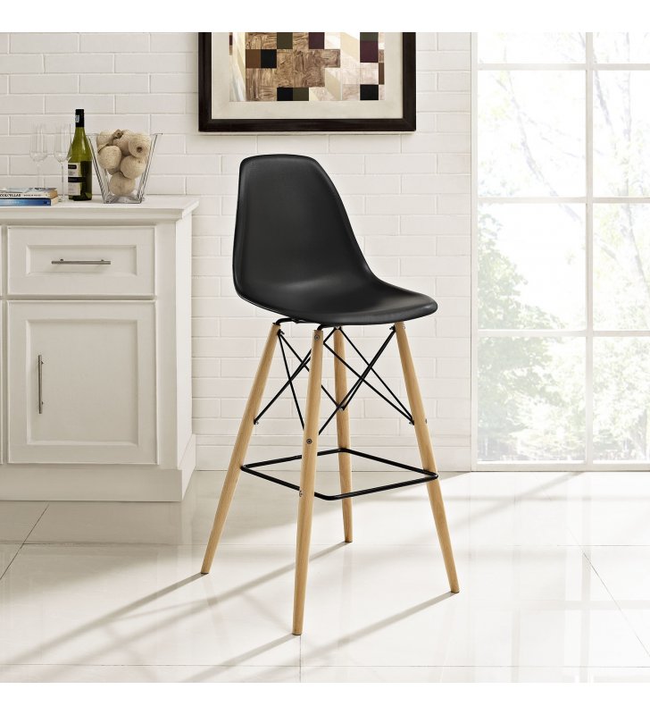 Pyramid Bar Stool in Black - Lexmod