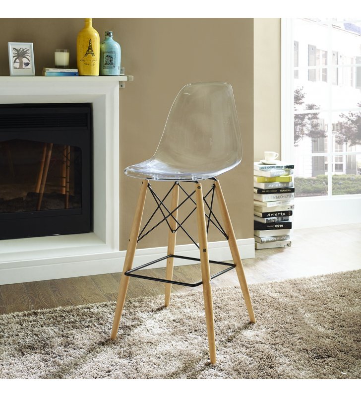 Pyramid Bar Stool in Clear - Lexmod