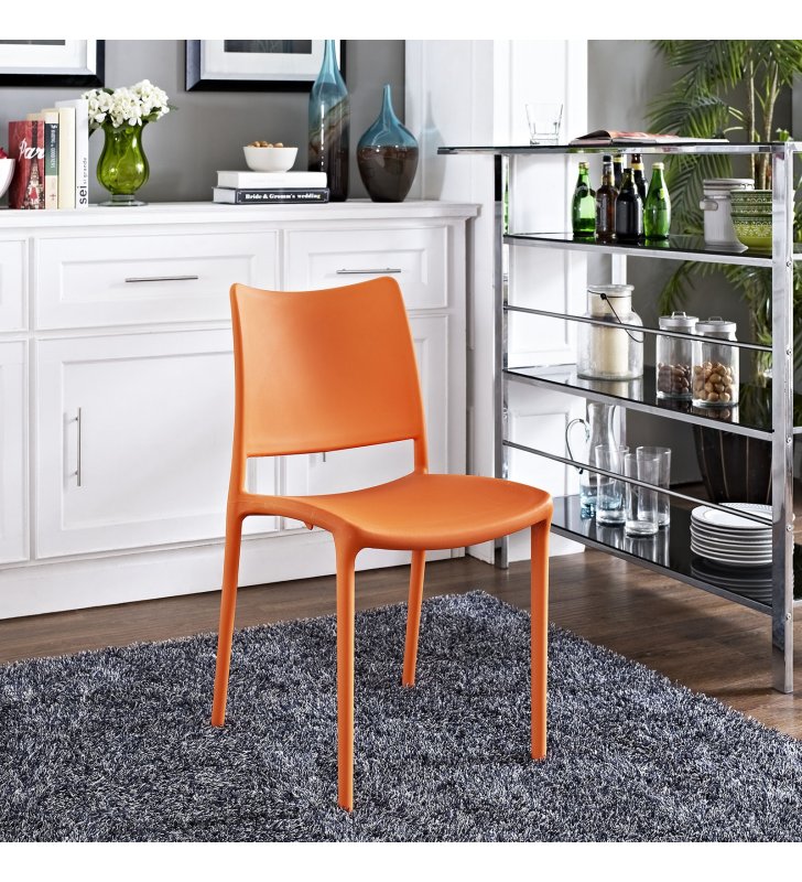 Hipster Dining Side Chair in Orange - Lexmod