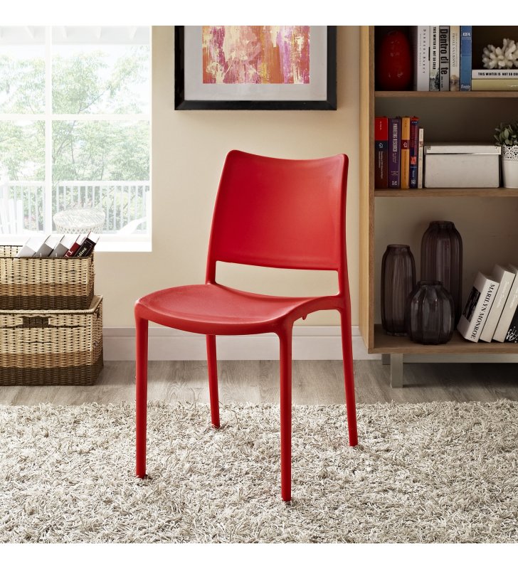 Hipster Dining Side Chair in Red - Lexmod
