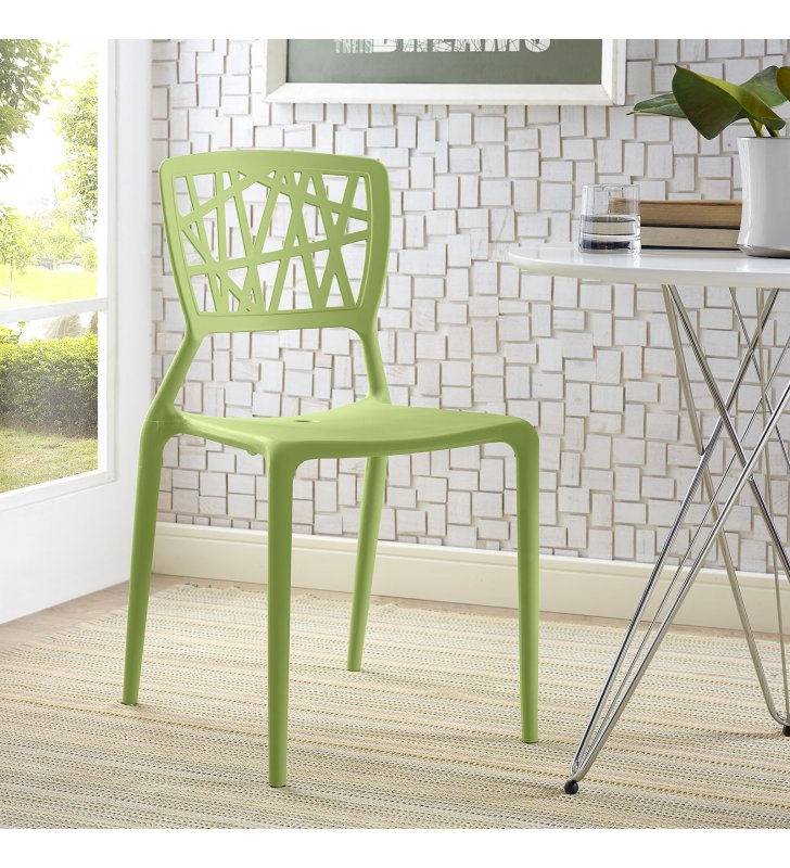 Astro Dining Side Chair in Green - Lexmod