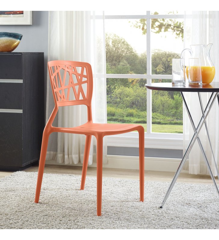 Astro Dining Side Chair in Orange - Lexmod