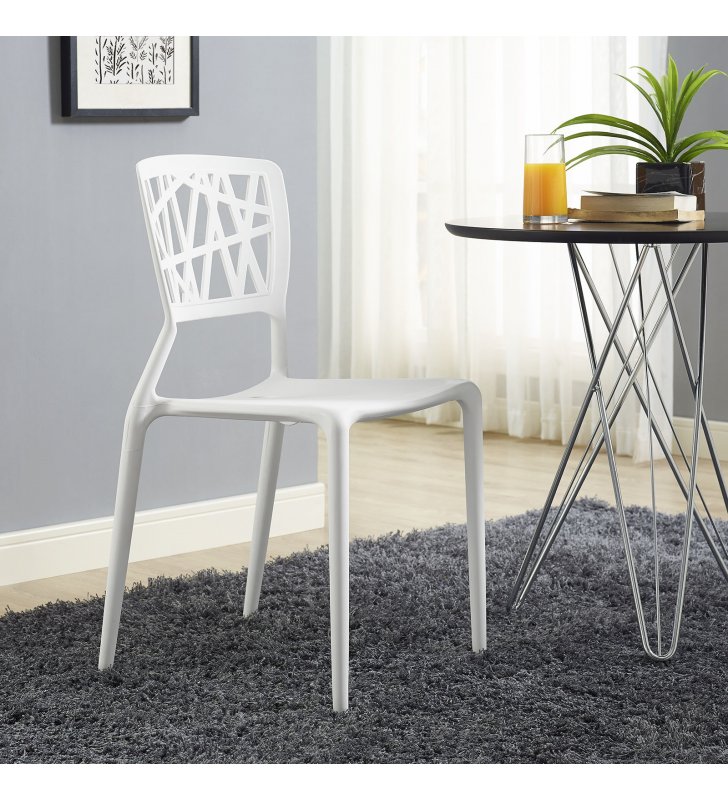 Astro Dining Side Chair in White - Lexmod