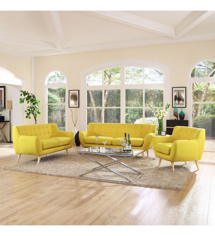 Remark 3 Piece Living Room Set in Sunny - Lexmod